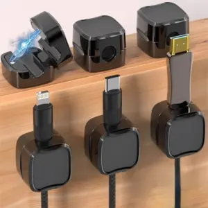Magnetic cable clip organizer